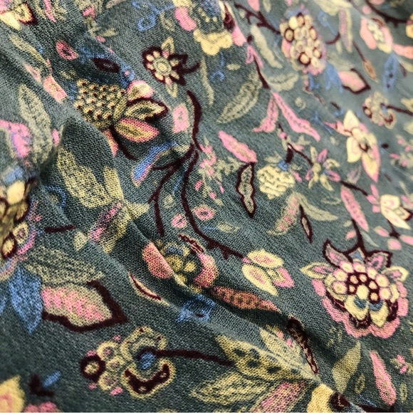 Lucky Brand Bohemian Midi Dress Cap Sleeve Boho Floral - Picture 3 of 4